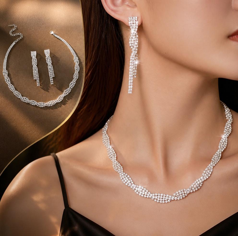 Crystal Necklace & Stud Set
