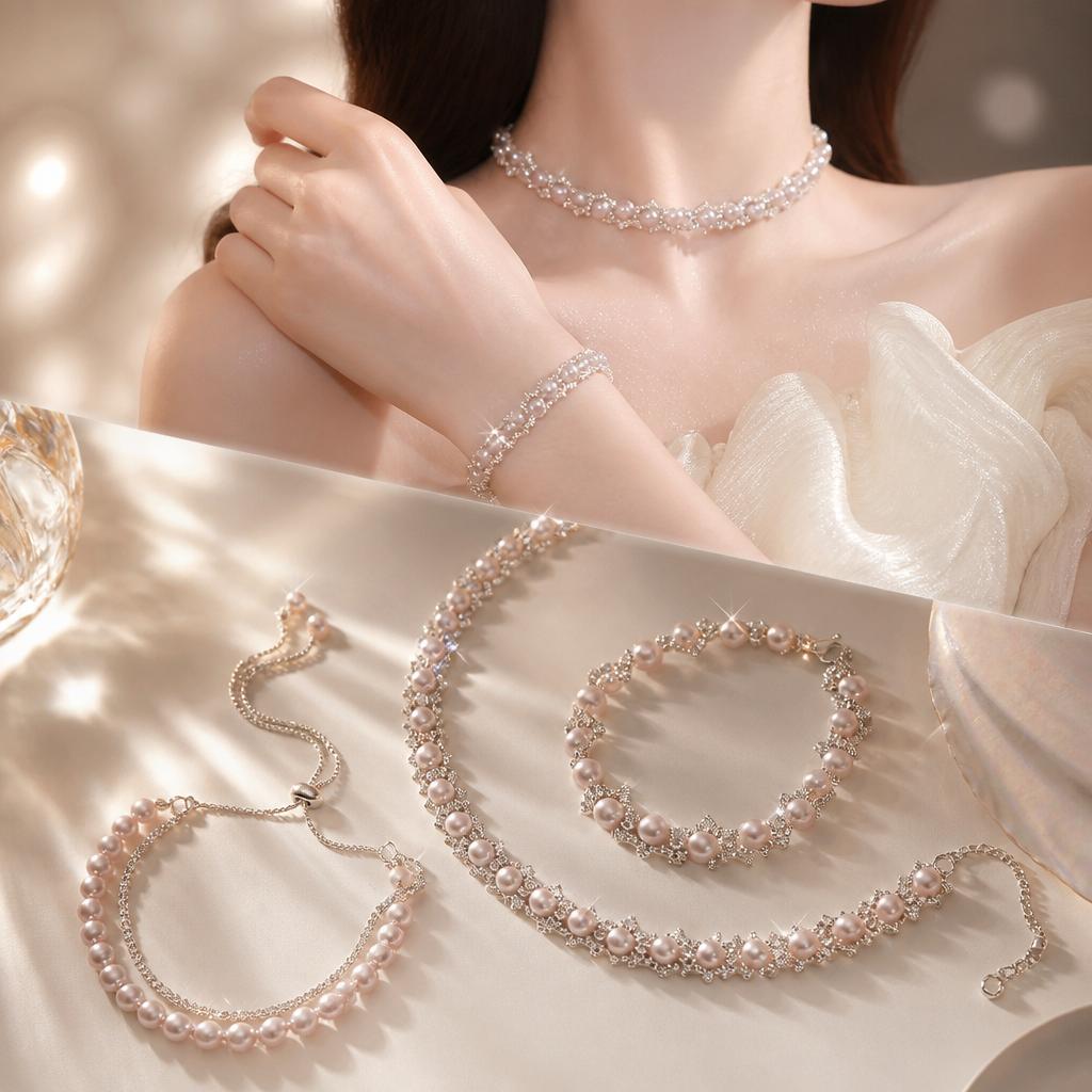 Rose Zircon Jewellery Set